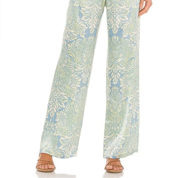 Alexis Blue and Green Damask Patterned Kaloni Pants Size S - Picture 14 of 14